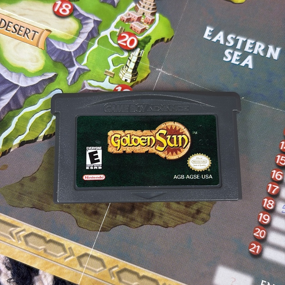 Nintendo GBA Golden Sun Game Boy Advance with Map and Manual